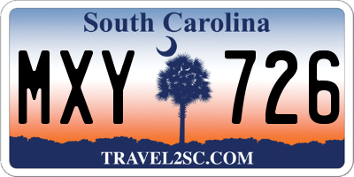 SC license plate MXY726