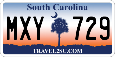 SC license plate MXY729