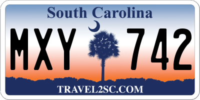 SC license plate MXY742