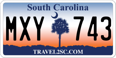 SC license plate MXY743