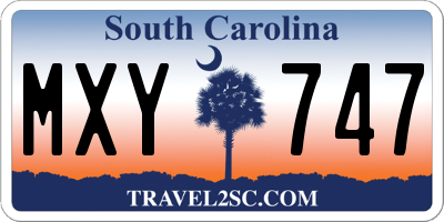 SC license plate MXY747