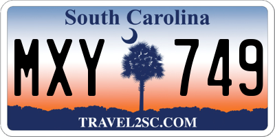 SC license plate MXY749