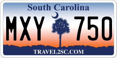 SC license plate MXY750