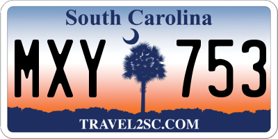 SC license plate MXY753