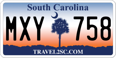 SC license plate MXY758