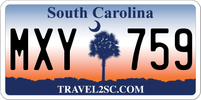 SC license plate MXY759