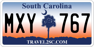 SC license plate MXY767
