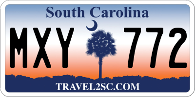 SC license plate MXY772