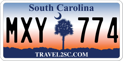 SC license plate MXY774