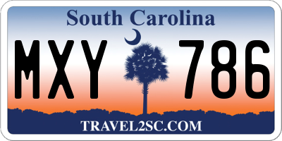 SC license plate MXY786