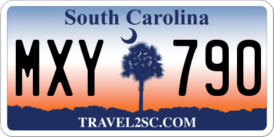 SC license plate MXY790