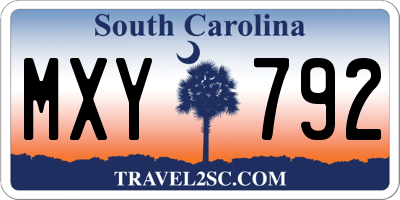 SC license plate MXY792