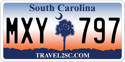 SC license plate MXY797