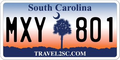 SC license plate MXY801