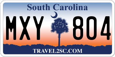 SC license plate MXY804