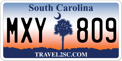 SC license plate MXY809