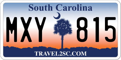 SC license plate MXY815
