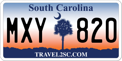 SC license plate MXY820