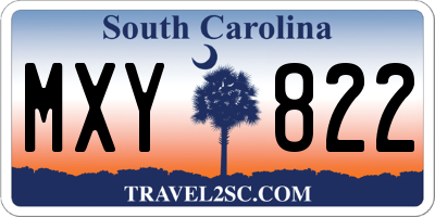SC license plate MXY822
