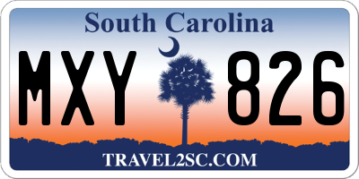 SC license plate MXY826
