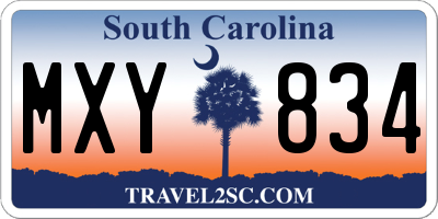 SC license plate MXY834