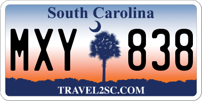SC license plate MXY838
