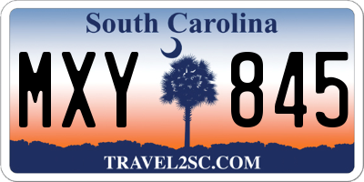 SC license plate MXY845