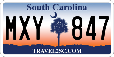 SC license plate MXY847