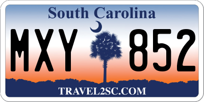 SC license plate MXY852