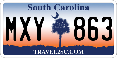 SC license plate MXY863
