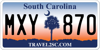 SC license plate MXY870