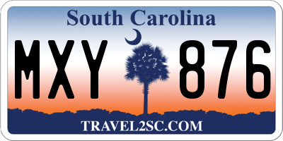 SC license plate MXY876