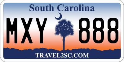 SC license plate MXY888