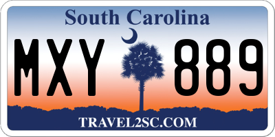 SC license plate MXY889