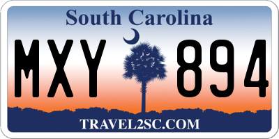 SC license plate MXY894