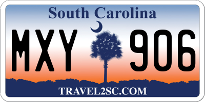 SC license plate MXY906