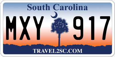 SC license plate MXY917