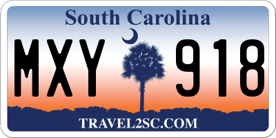 SC license plate MXY918