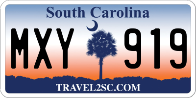 SC license plate MXY919