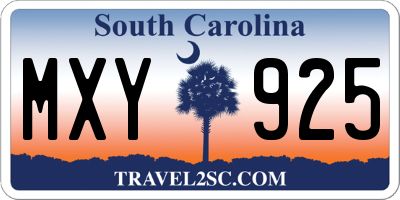 SC license plate MXY925