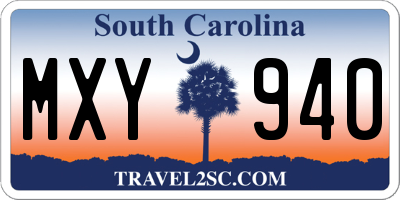 SC license plate MXY940