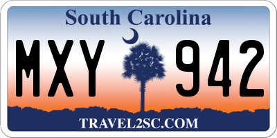 SC license plate MXY942