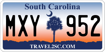 SC license plate MXY952