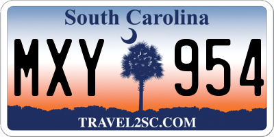 SC license plate MXY954