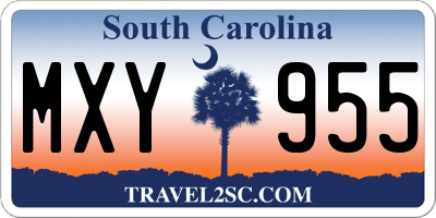 SC license plate MXY955