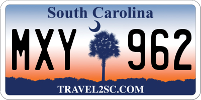SC license plate MXY962