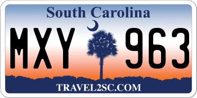 SC license plate MXY963