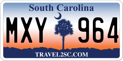 SC license plate MXY964