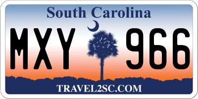 SC license plate MXY966