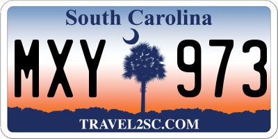 SC license plate MXY973